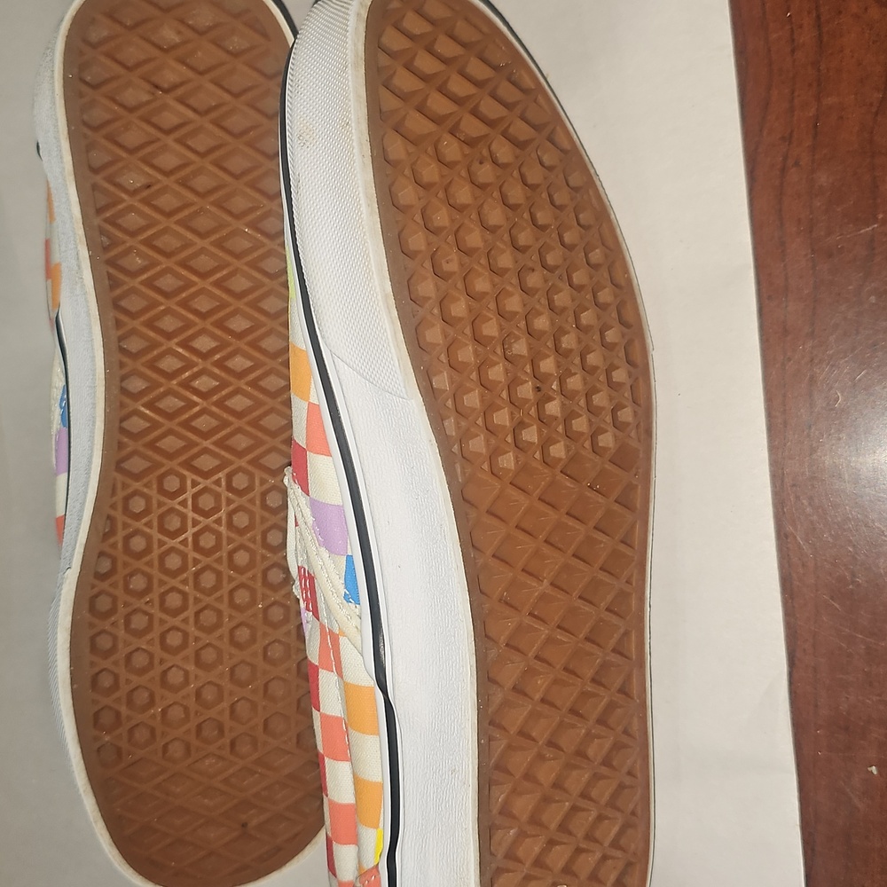 Vans Womens Colorful Checkered Slip-On Shoes - Picture 6 of 6